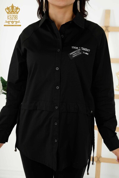 Wholesale Women's Shirt Tied Black - 20355 | KAZEE - Kazee (1)