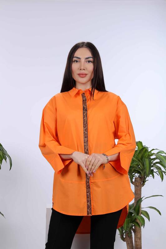 Wholesale Women's Shirts With Tiger Pattern Stone Embroidery - 20019 | KAZEE