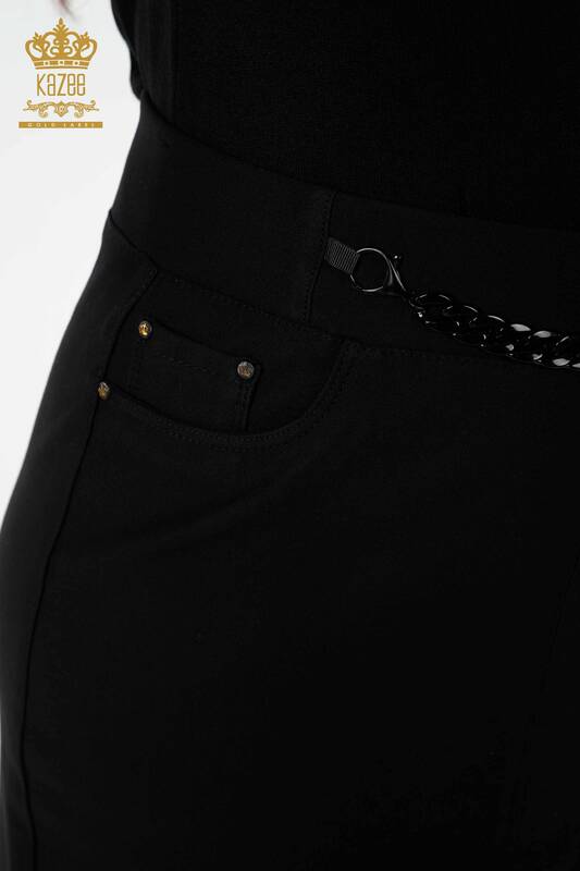 Wholesale Women's Skirt Chain Detailed Black - 4243 | KAZEE