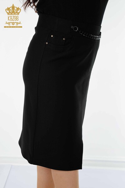 Wholesale Women's Skirt Chain Detailed Black - 4243 | KAZEE - Thumbnail