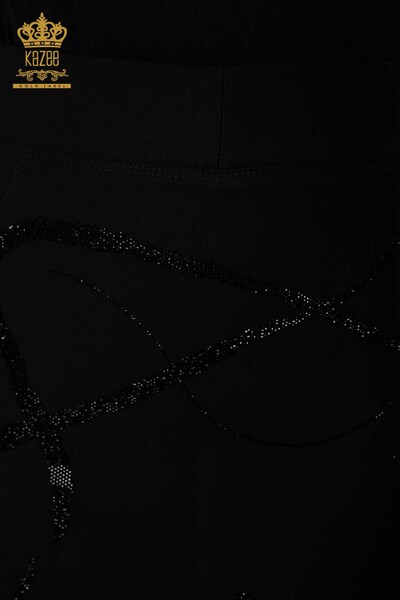Wholesale Women's Skirt Crystal Stone Embroidered Black - 4198 | KAZEE - Thumbnail (2)