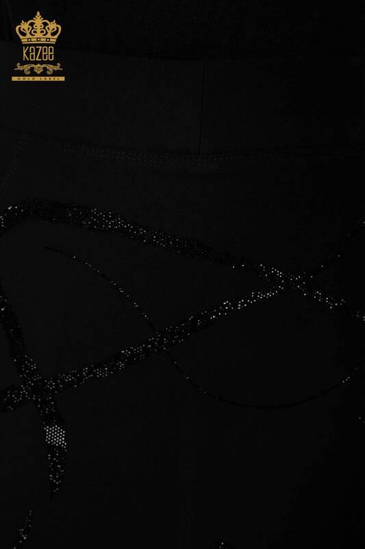 Wholesale Women's Skirt Crystal Stone Embroidered Black - 4198 | KAZEE