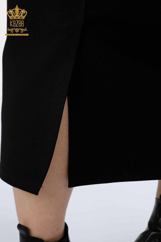 Wholesale Women's Skirt Crystal Stone Embroidered Black - 4216 | KAZEE