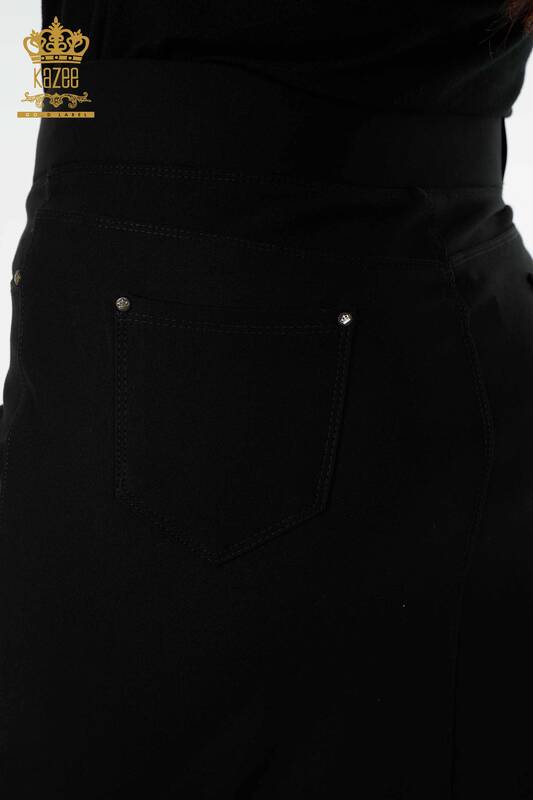 Wholesale Women's Skirt Long Pocket Black - 4190 | KAZEE