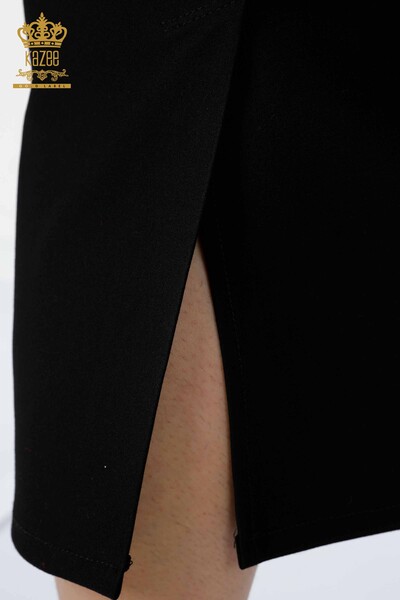 Wholesale Women's Skirt With Slit Detail Black - 4205 | KAZEE - Thumbnail