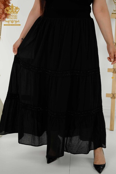 Kazee - Wholesale Women's Skirt - Stone Embroidered - Black - 20443 | KAZEE (1)