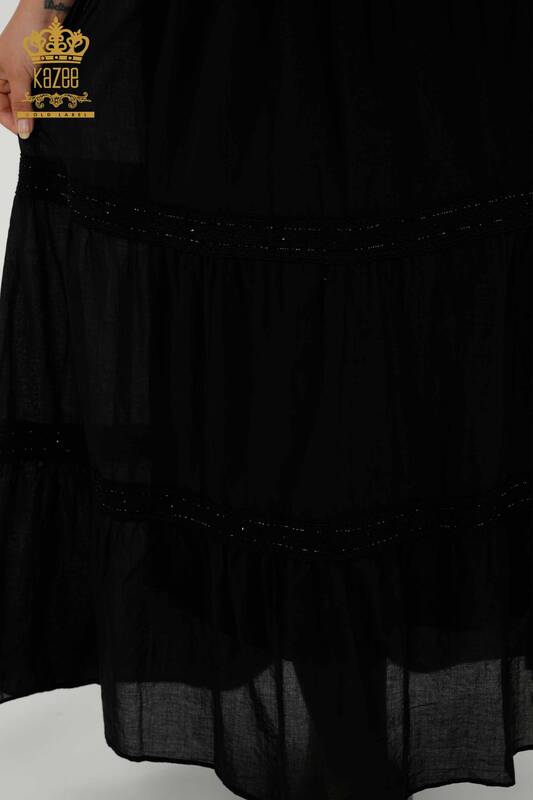 Wholesale Women's Skirt - Stone Embroidered - Black - 20443 | KAZEE