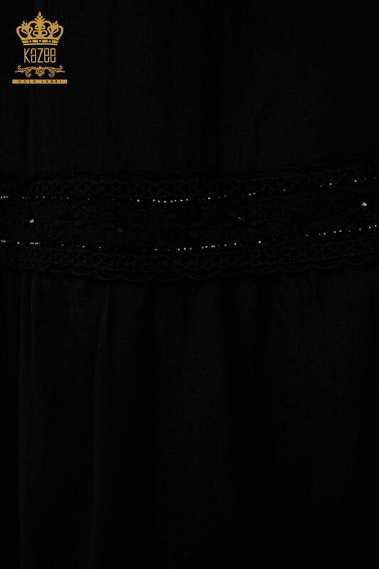 Wholesale Women's Skirt - Stone Embroidered - Black - 20443 | KAZEE