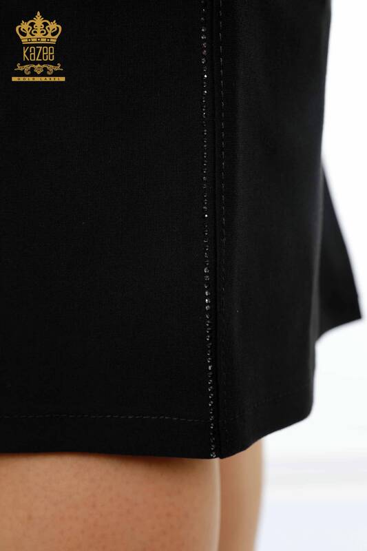 Wholesale Women's Skirt Stripe Crystal Stone Embroidered Line Detail - 4156 | KAZEE