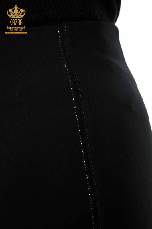 Wholesale Women's Skirt Stripe Crystal Stone Embroidered Line Detail - 4156 | KAZEE