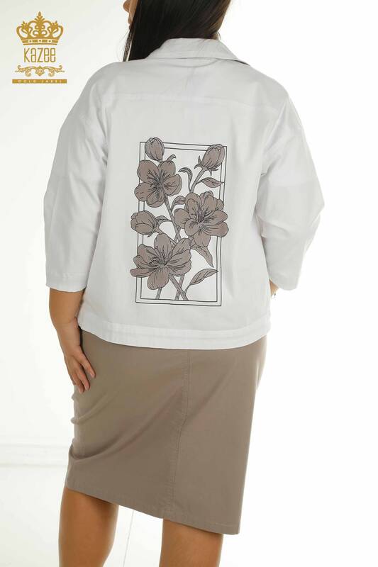 Wholesale Women's Skirt Set - Patterned - Mink Ecru - 2405-10161 | T
