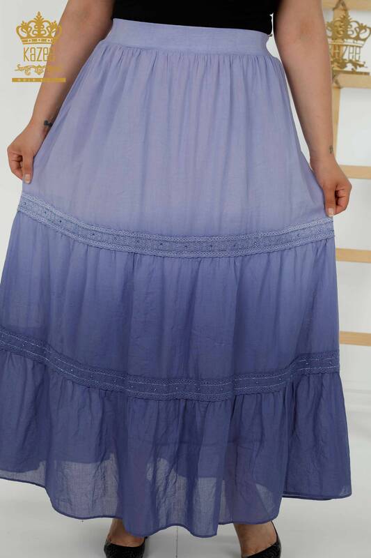 Wholesale Women's Skirt - Color Transition - Indigo - 20442 | KAZEE