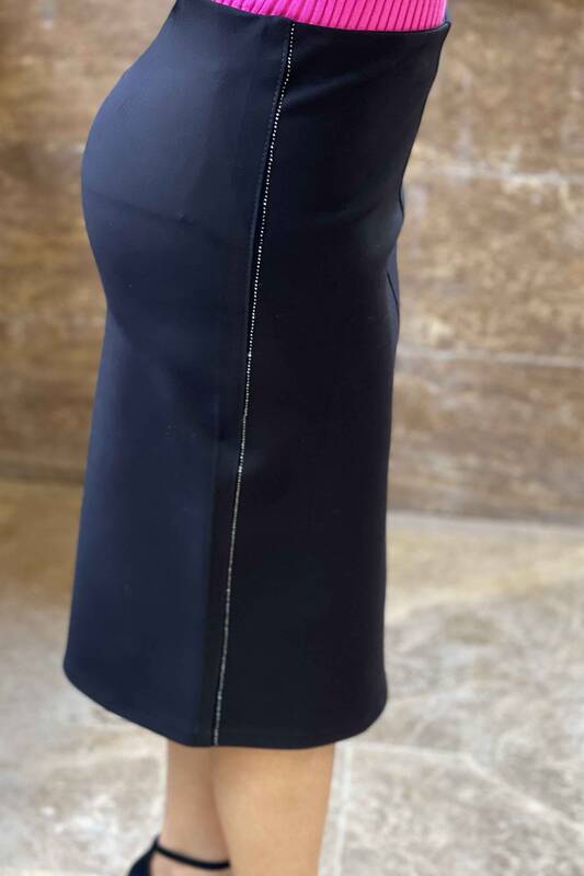 Wholesale Women's Skirt Stripe Detailed Stone Embroidered - 4148 | KAZEE