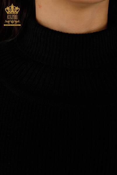 Wholesale Women's Sleeveless Sweater - Turtleneck - Black - 30229 | KAZEE - Thumbnail