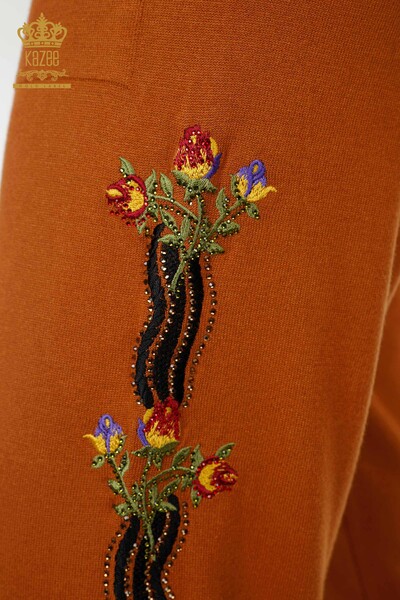 Wholesale Women's Tracksuit Set Colorful Floral Patterned Tan - 16528 | KAZEE - Thumbnail