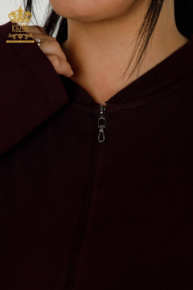 Wholesale Women's Tracksuit Set - Colorful Patterned - Purple - 16657 | KAZEE - 4