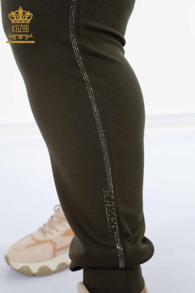 Wholesale Women's Tracksuit Set Hooded Khaki - 17477 | KAZEE - 9