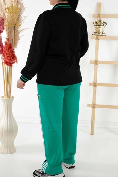 Wholesale Women's Tracksuit Set - Two Colors - Black Green - 20370 | KAZEE - Thumbnail
