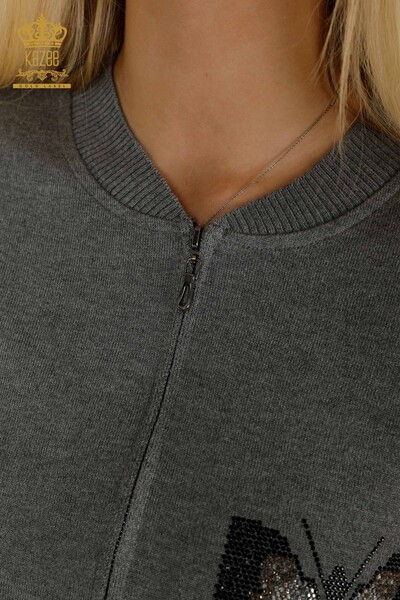 Wholesale Women's Tracksuit Set - Butterfly Pattern - Gray - 16678 | KAZEE - 5