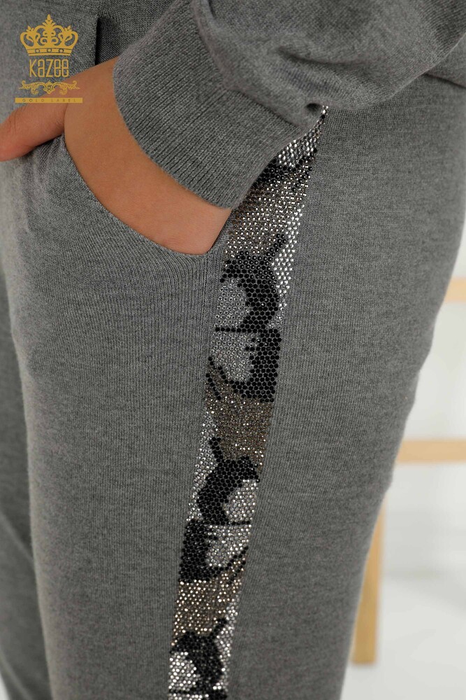 Wholesale Women's Tracksuit Set - Butterfly Pattern - Gray - 16678 | KAZEE - 7