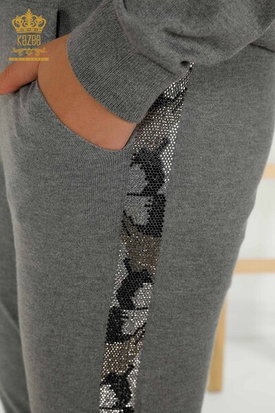 Wholesale Women's Tracksuit Set - Butterfly Pattern - Gray - 16678 | KAZEE - 7