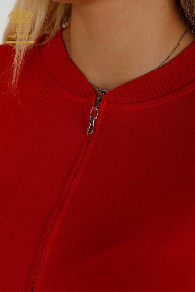 Wholesale Women's Tracksuit Set Red with Stone Embroidery - 16677 | KAZEE - 6