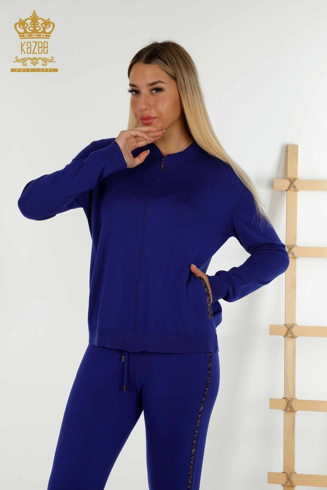 Wholesale Women's Tracksuit Set Stone Embroidered Saks - 16677 | KAZEE - 2