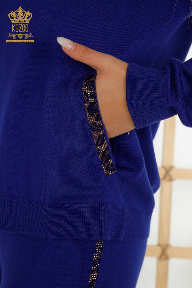 Wholesale Women's Tracksuit Set Stone Embroidered Saks - 16677 | KAZEE - 5