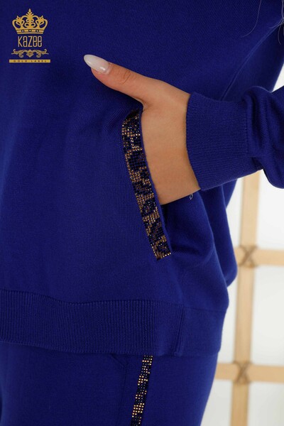 Wholesale Women's Tracksuit Set Stone Embroidered Saks - 16677 | KAZEE - Thumbnail
