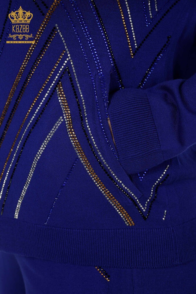 Wholesale Women's Tracksuit Set Zippered Saks - 16676 | KAZEE - 5