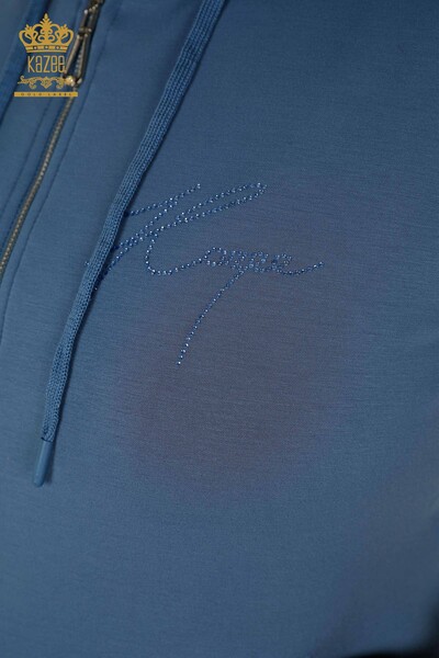 Wholesale Women's Tracksuit Set Hooded Indigo - 20392 | KAZEE - 4