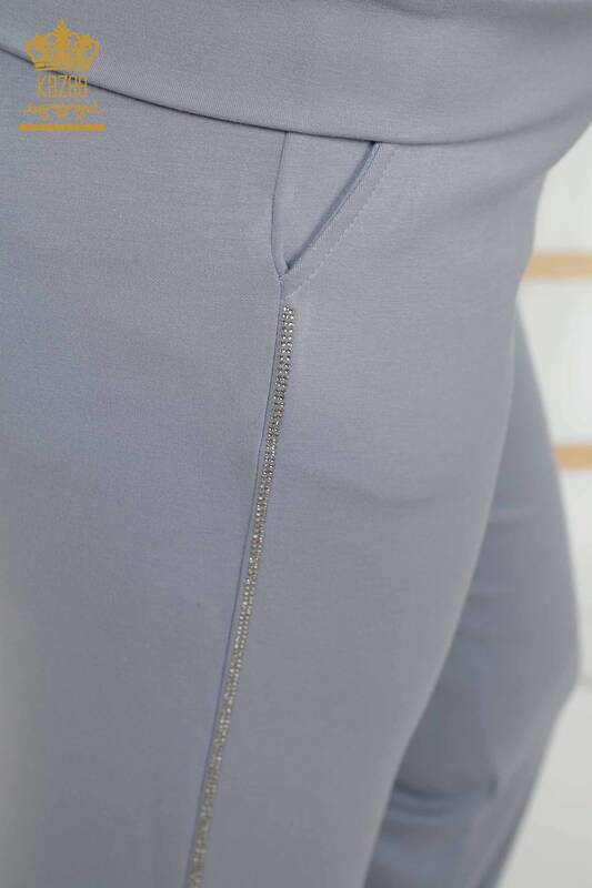 Wholesale Women's Tracksuit Set Short Sleeve Blue - 20393 | KAZEE