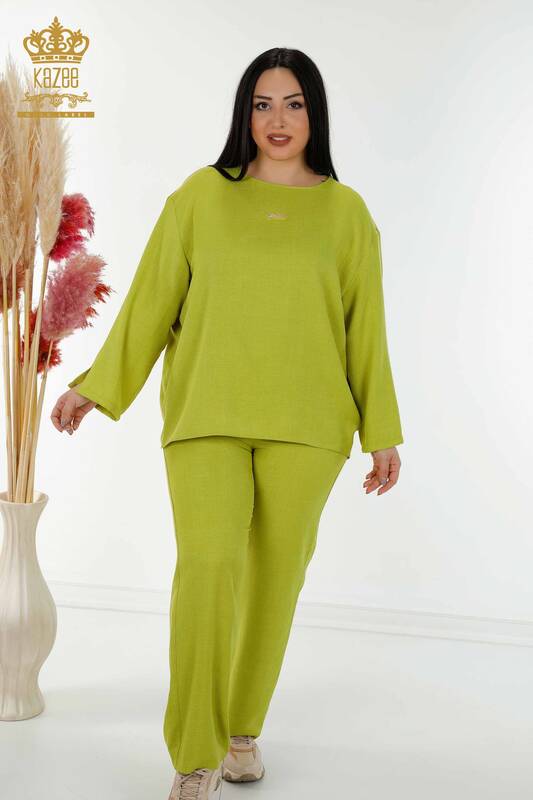 Wholesale Women's Summer Suit Pocket Green - 20313 | KAZEE