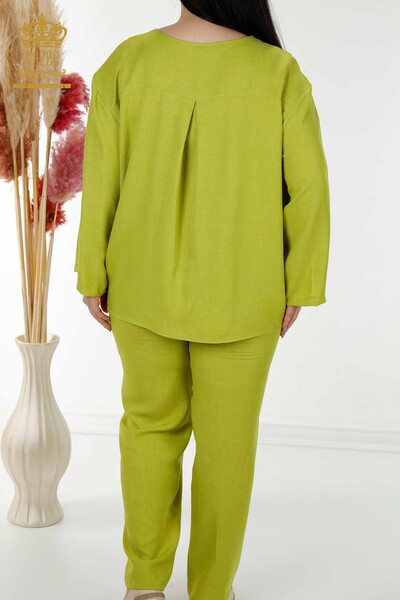 Wholesale Women's Summer Suit Pocket Green - 20313 | KAZEE - Thumbnail