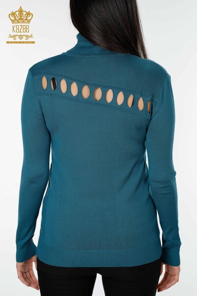 Wholesale Women's Sweater Turtleneck Patterned Oil - 14053 | KAZEE - Thumbnail