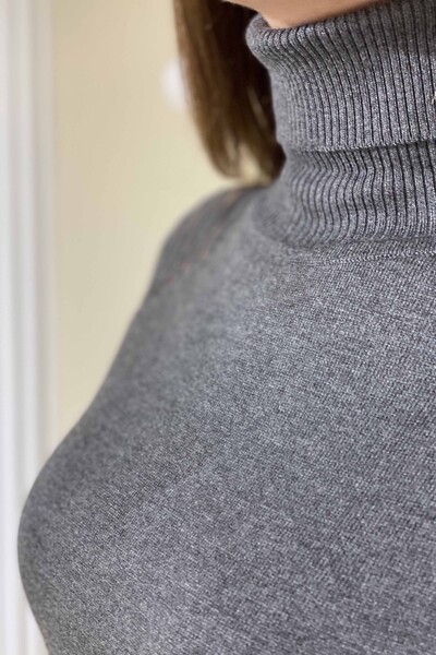 Wholesale Women's Sweater Shoulder Detailed Turtleneck - 15189 | KAZEE - Thumbnail