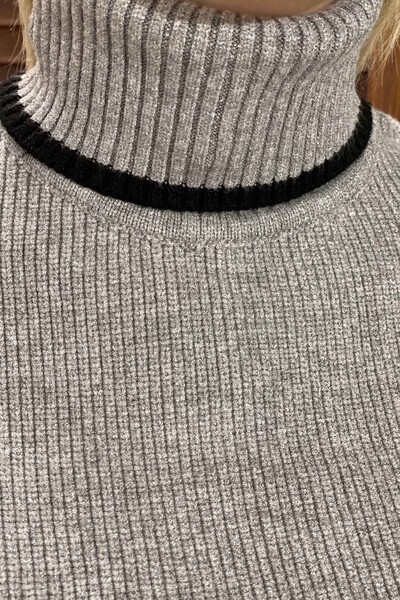 Wholesale Women's Sweater Turtleneck Open Sides - 15424 | KAZEE - Thumbnail
