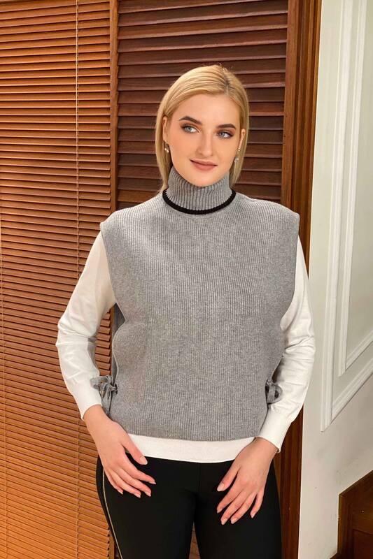 Wholesale Women's Sweater Turtleneck Open Sides - 15424 | KAZEE