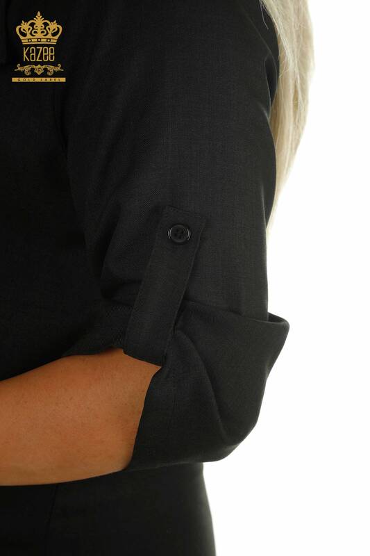 Wholesale Women's Three-piece Suit Black with Pocket Detail - 2407-4551 | A
