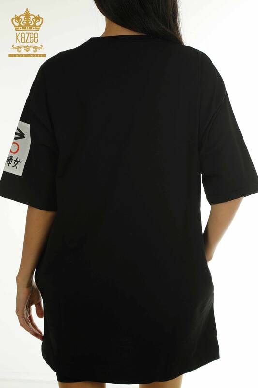 Wholesale Women's Tunic with Pocket Detail, Black - 2402-231019 | S&M