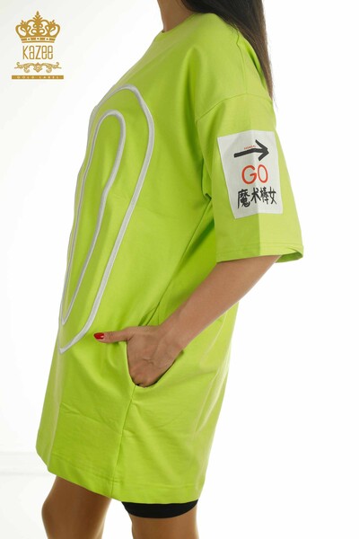 Wholesale Women's Tunic with Pocket Detail, Pistachio Green - 2402-231019 | S&M - Thumbnail
