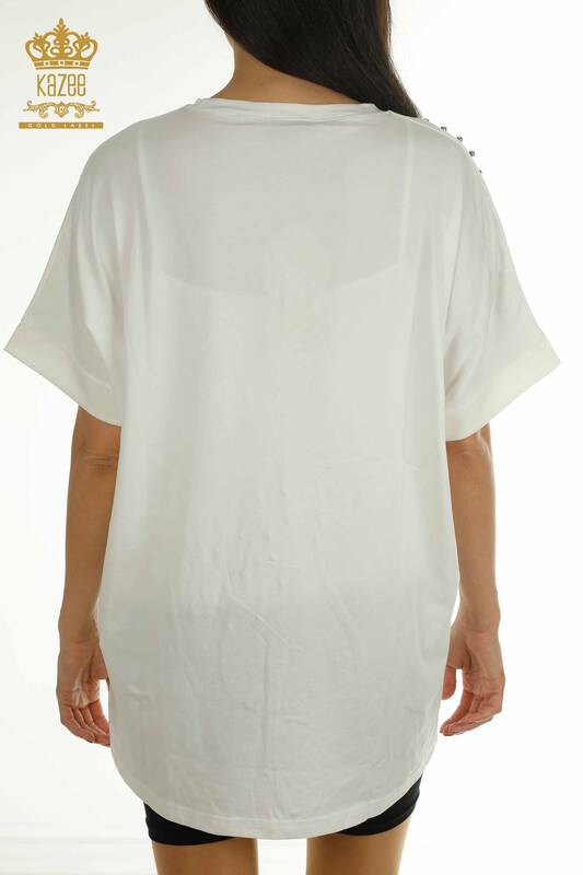 Wholesale Women's Tunic Short Sleeve Green - 2402-231021 | S&M