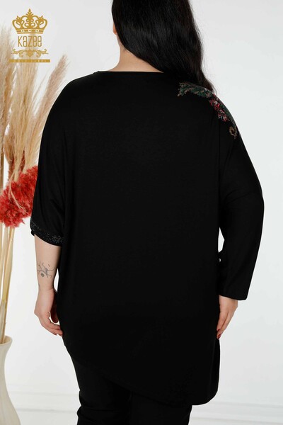 Wholesale Women's Tunic Two Color Black Ecru - 77732 | KAZEE - Thumbnail