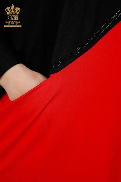 Wholesale Women's Tunic Two Color Black Red - 77732 | KAZEE - Thumbnail