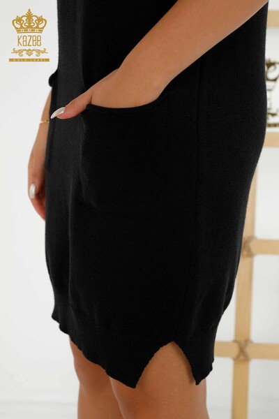 Wholesale Women's Tunic - Two Pockets - Black - 30235 | KAZEE - Thumbnail