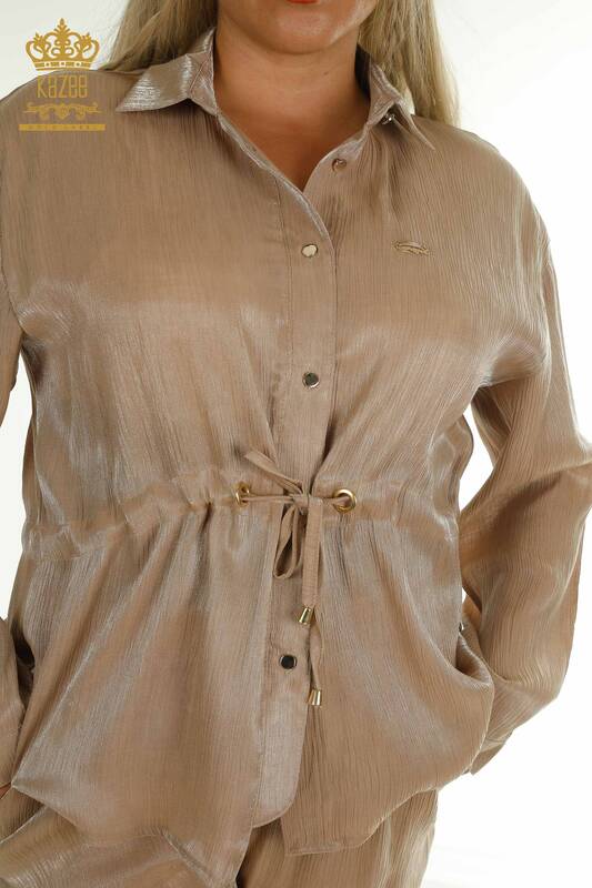 Wholesale Women's Two-piece Suit Button Detailed Mink - 2407-4523 | A