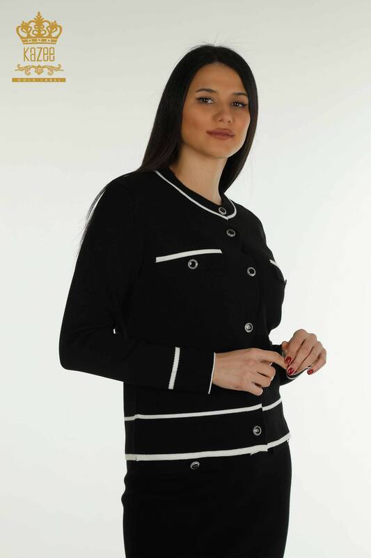 Wholesale Women's Two-piece Suit Long Sleeve Black - 30867 | KAZEE