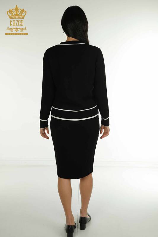 Wholesale Women's Two-piece Suit Long Sleeve Black - 30867 | KAZEE
