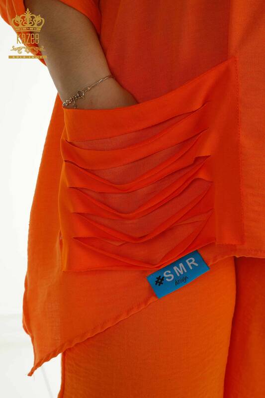 Wholesale Women's Double Suit Pocket Detailed Orange - 2402-211031 | S&M