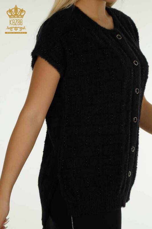 Wholesale Women's Vest Bead Detailed Sleeveless Black - 30739 | KAZEE